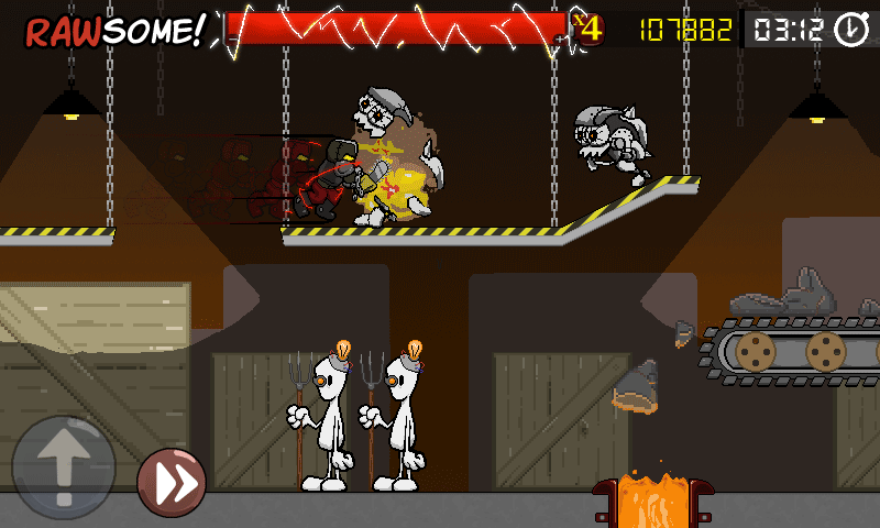 Screenshot from the mobile game RAW